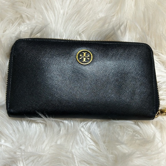Authentic Tory Burch blk saffiano continental wallet - Picture 2 of 11
